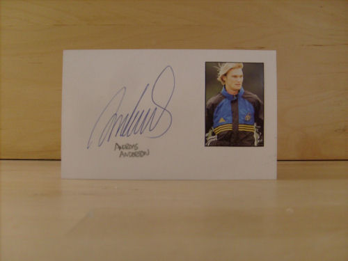 Andreas Andersson Signed White Card Andreas Andersson Signed White Card
