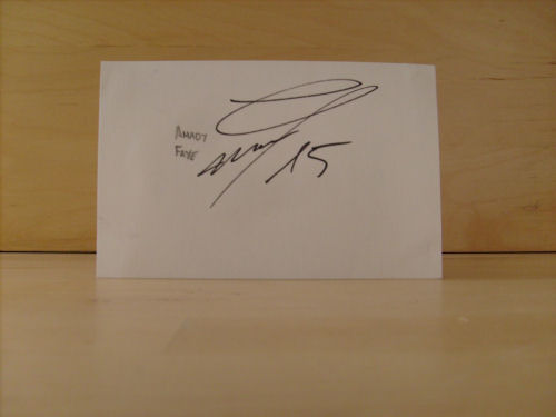 Amdy Faye Signed White Card Amdy Faye Signed White Card