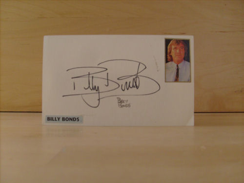 Billy Bonds Signed White Card Billy Bonds Signed White Card