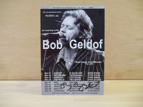 Bob Geldoff Signed Tour Flyer