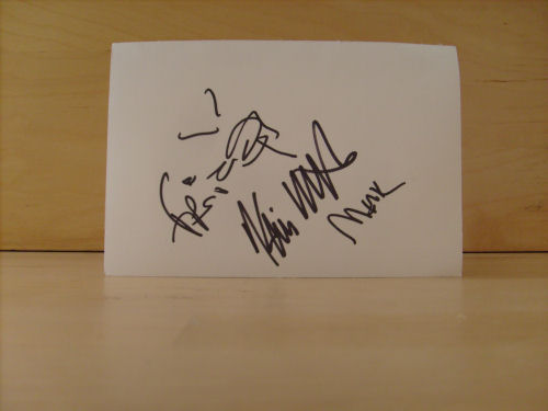 Blink 182 – Mark Hoppus, Travis Barker, Matt Skiba Signed White Card