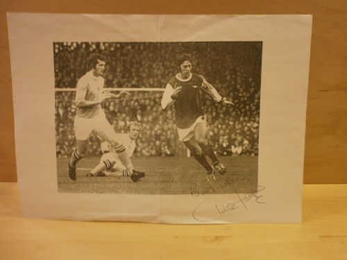 Charlie George Signed Black & White Photo Charlie George Signed Black & White Photo