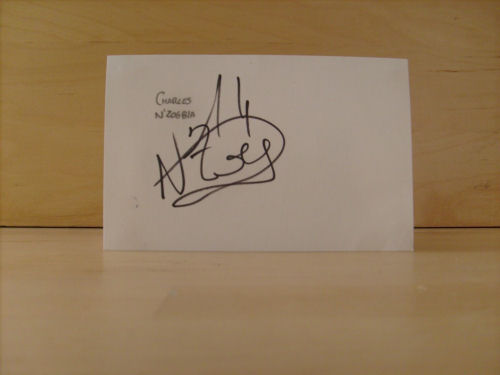 Charles N’Zogbia Signed White Card Charles N’Zogbia Signed White Card