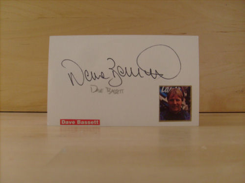 Dave Bassett Signed White Card Dave Bassett Signed White Card
