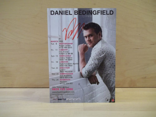 Daniel Bedingfield Signed Tour Flyer