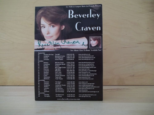 Beverley Craven Signed Tour Flyer