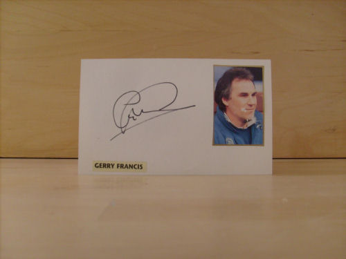 Gerry Francis Signed White Card Gerry Francis Signed White Card