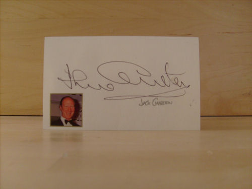 Jack Charlton Signed White Card