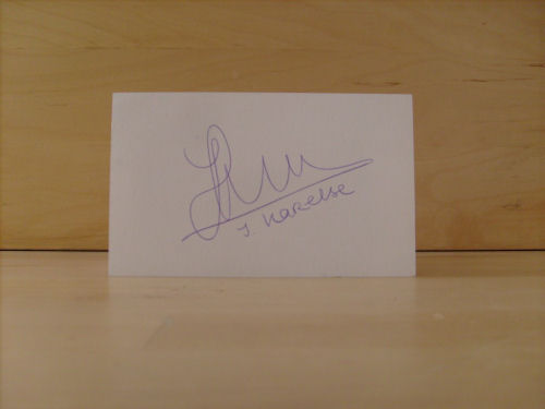 John Karelse Signed White Card John Karelse Signed White Card