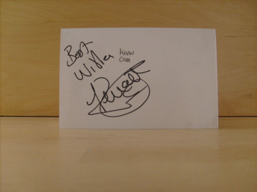 Kevin Carr Signed White Card