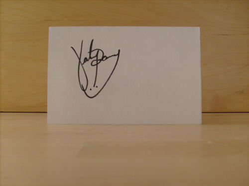 Katy Perry Signed White Card