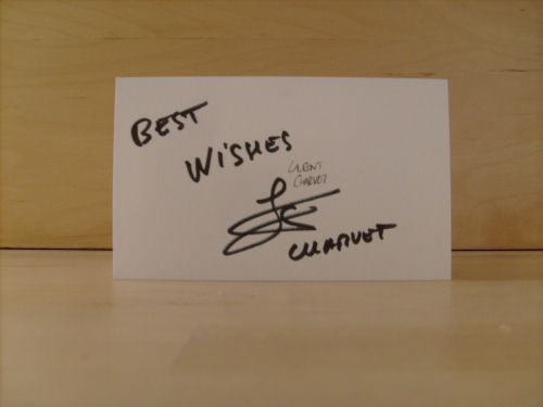 Laurent Charvet Signed White Card Laurent Charvet Signed White Card