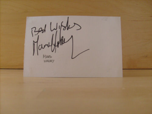 Mark Halsey Signed White Card
