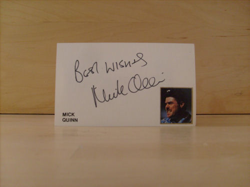 Mick Quinn Signed White Card