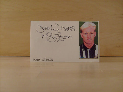 Mark Stimson Signed White Card Mark Stimson Signed White Card
