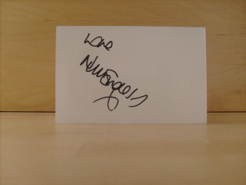 Nikki Sanderson Signed White Card