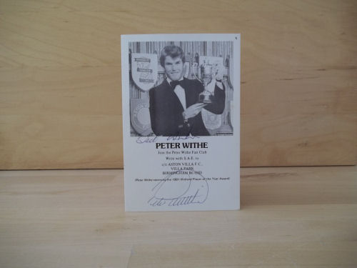 Peter Withe Signed Black and White Photo
