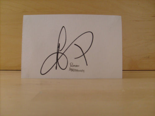 Roman Abramovich Signed White Card Roman Abramovich Signed White Card