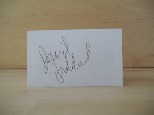 David Baddiel Signed White Card