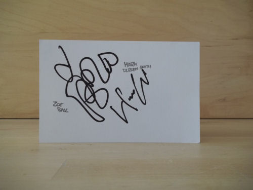 Mark Durden-Smith, Zoe Ball Signed White Card