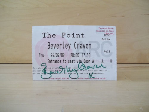 Beverley Craven Signed Concert Ticket