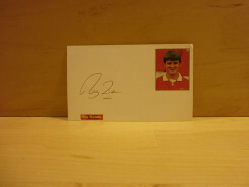 Roy Keane Signed White Card