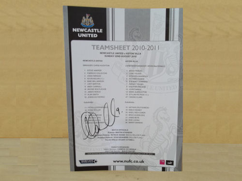 Andy Carroll Signed Football Team Sheet Andy Carroll Signed Football Team Sheet