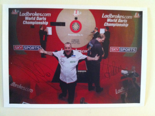 Phil Taylor and Raymond van Barneveld A3 Colour Photo Phil Taylor and Raymond van Barneveld A3 Colour Photo