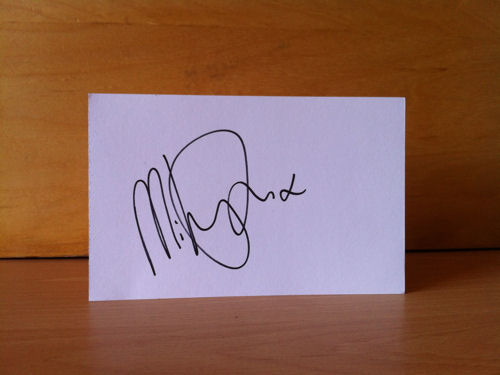 Mike Dignam Signed White Card