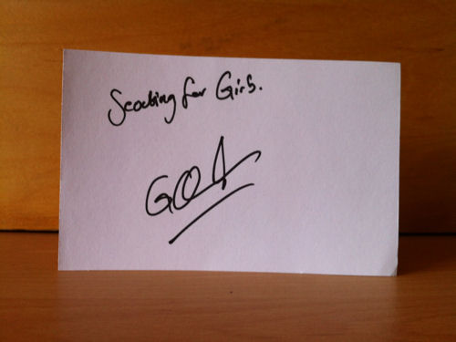 Greg Churchouse – Scouting For Girls Signed White Card