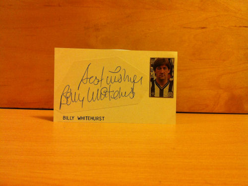 Billy Whitehurst Signed White Card Billy Whitehurst Signed White Card