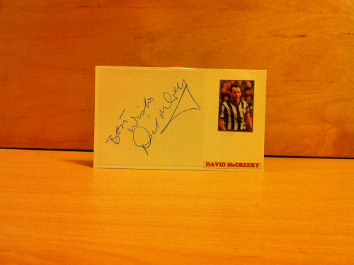 David McCreery Signed White Card David McCreery Signed White Card
