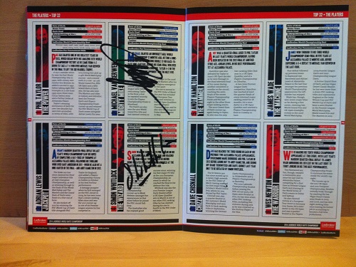 Simon Whitlock and Michael van Gerwin Signed Darts Programme Simon Whitlock and Michael van Gerwin Signed Darts Programme