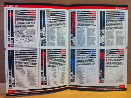 Terry Jenkins Signed Darts Programme Terry Jenkins Signed Darts Programme