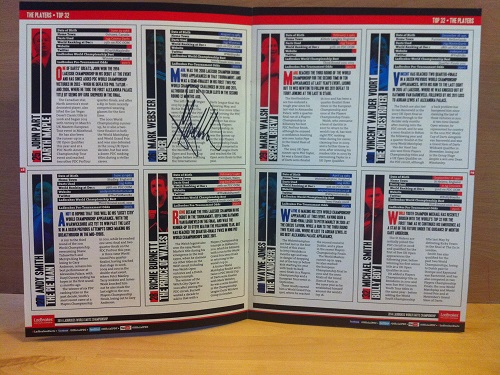 Mark Webster Signed Darts Programme