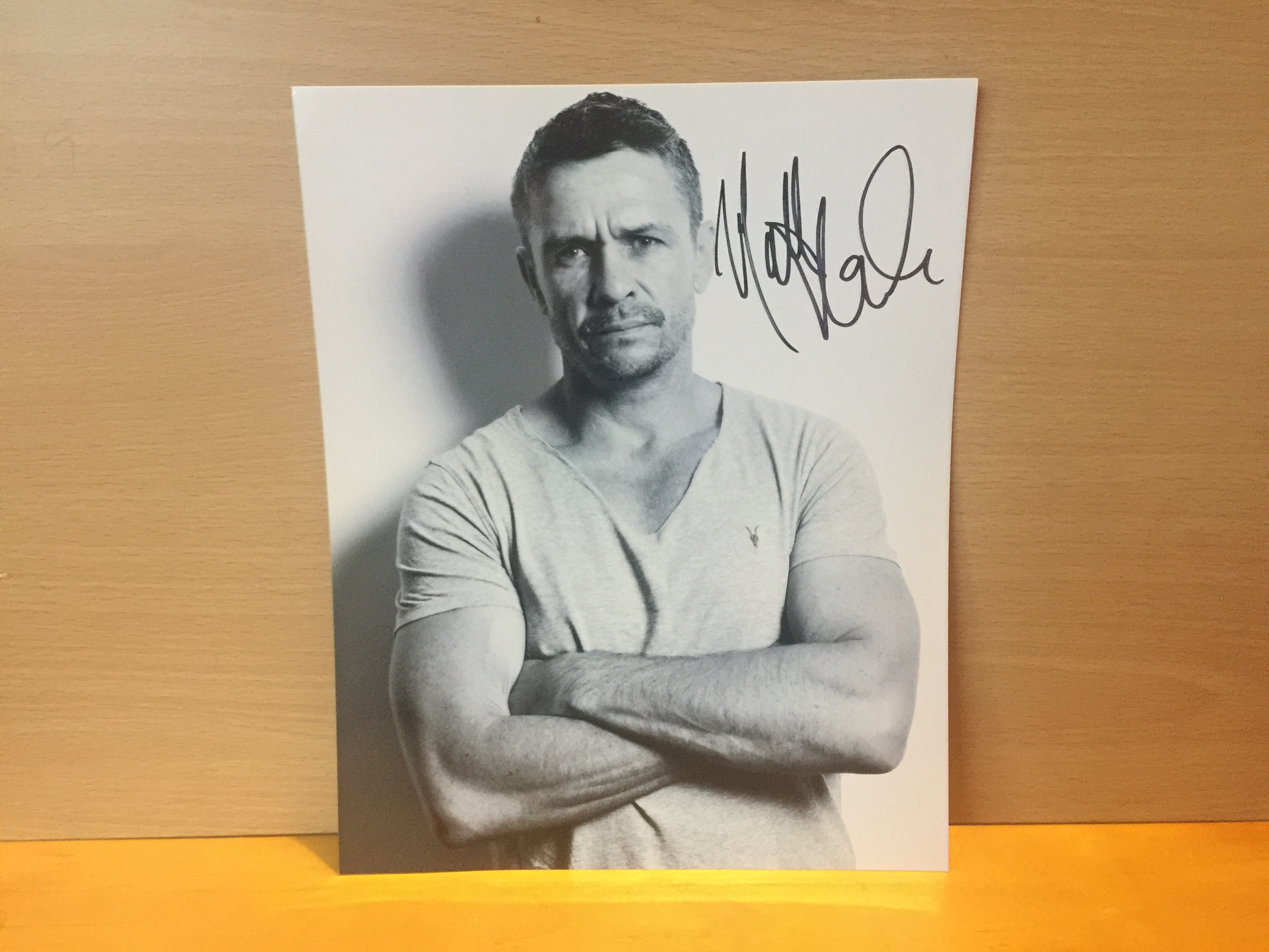 Matt Nable Signed Black and White Photo