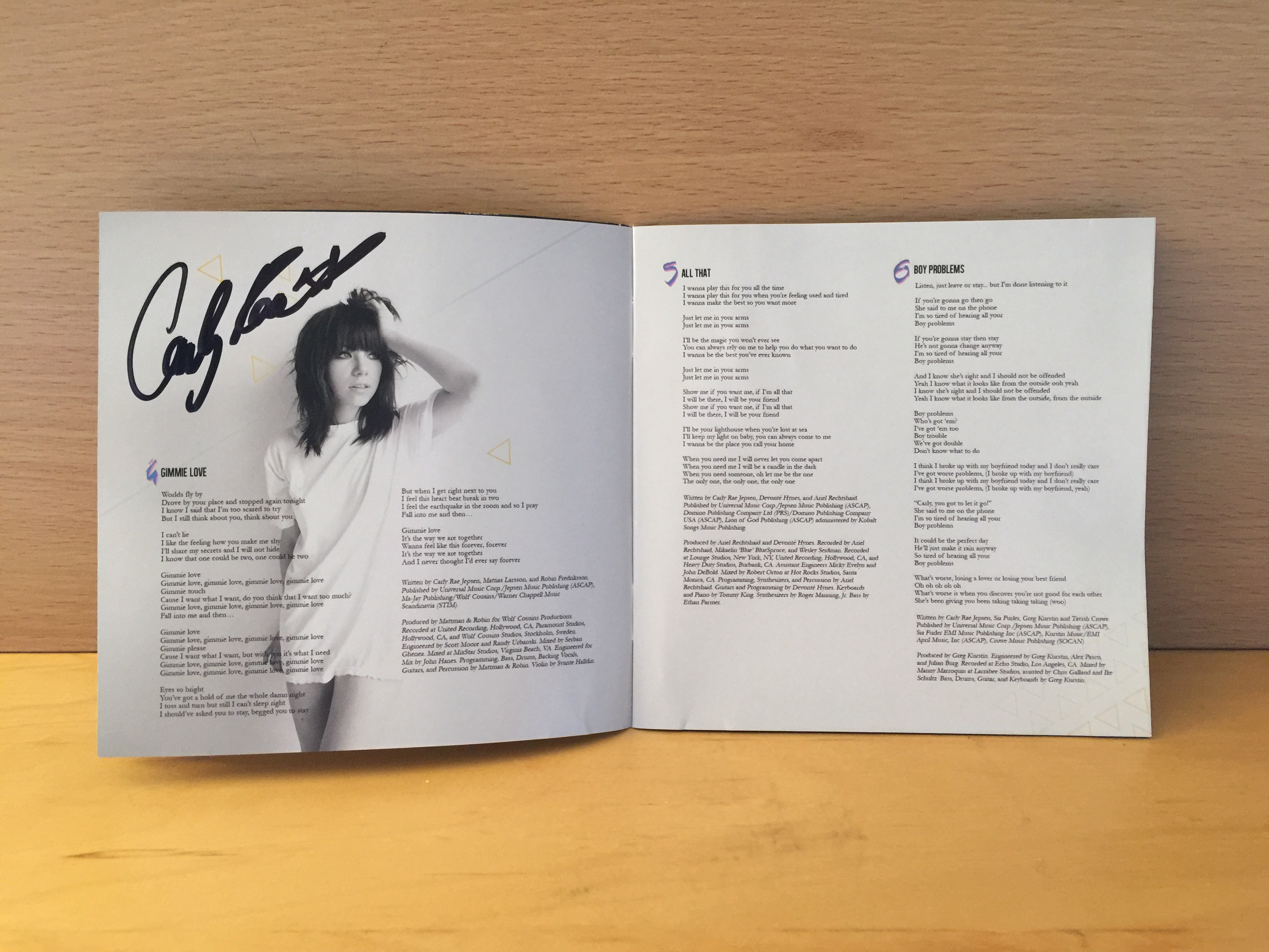 Carly Rae Jepsen Signed CD Album Cover
