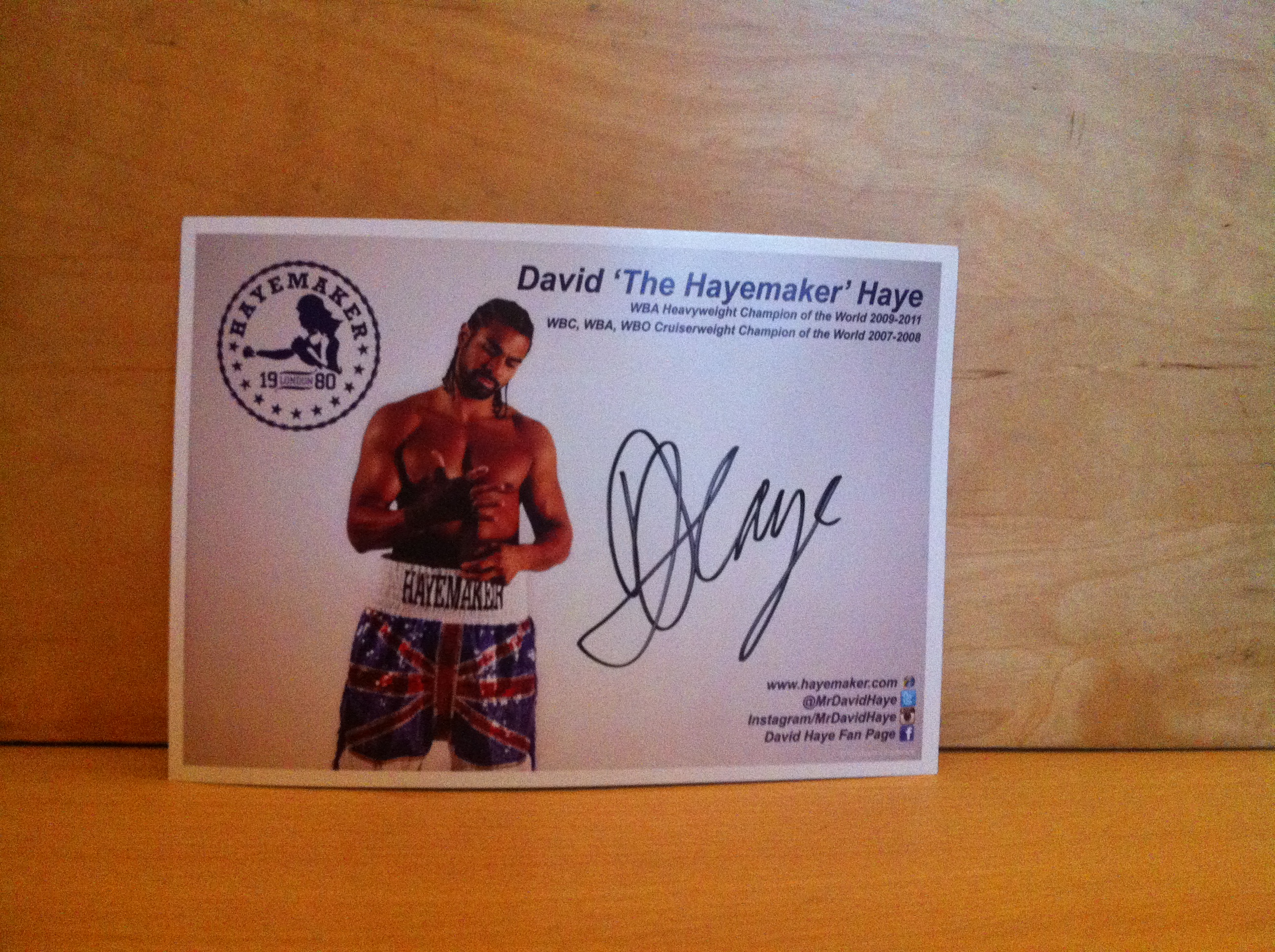 David Haye Signed Colour Photo David Haye Signed Colour Photo