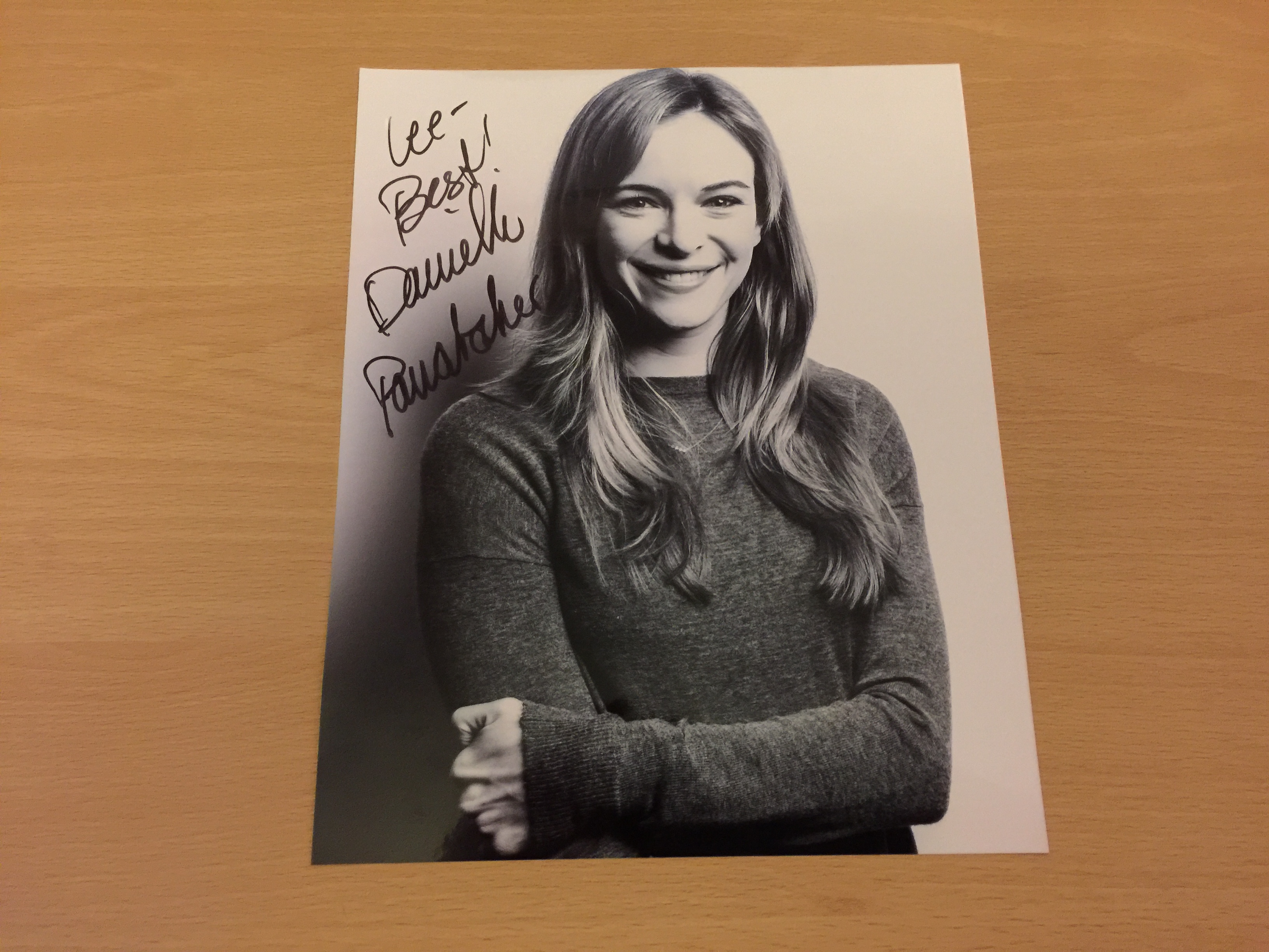 Danielle Panabaker Signed Black and White Photo