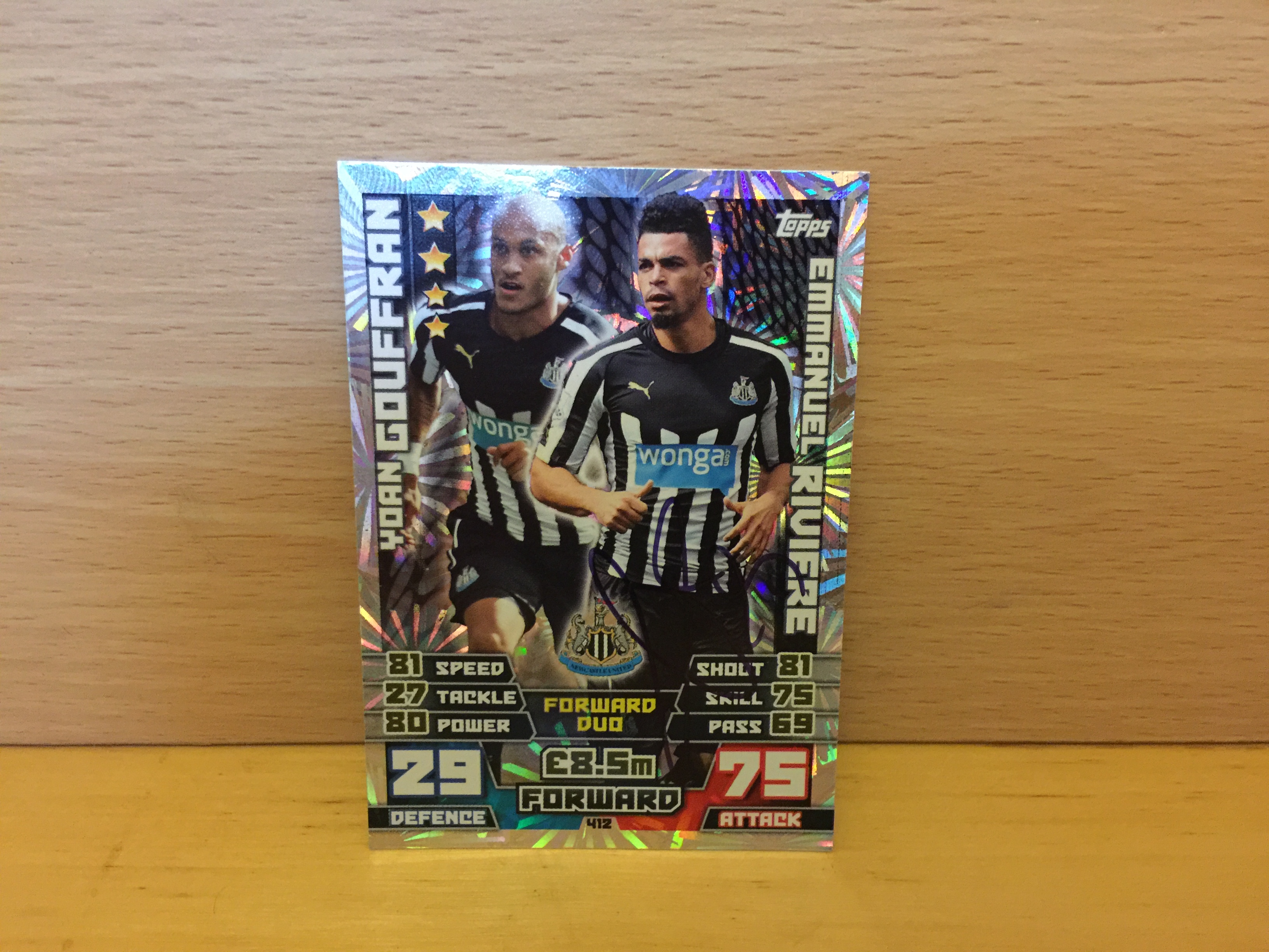 Yoan Gouffran and Emmanuel Rivière Signed Football Card