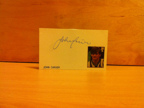John Carver Signed White Card John Carver Signed White Card