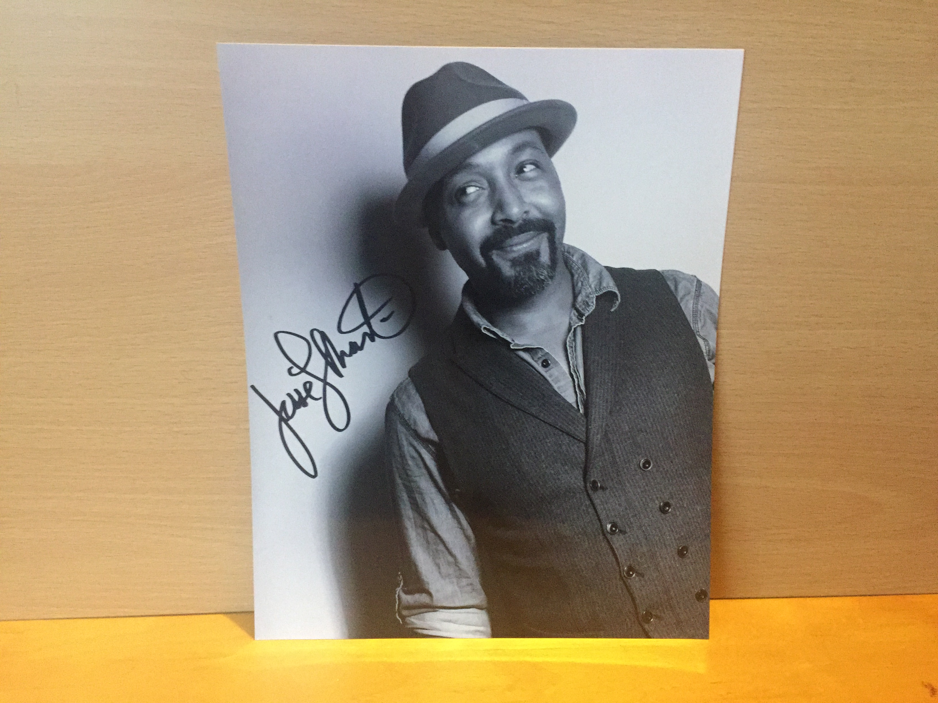 Jesse L Martin Signed Black and White Photo
