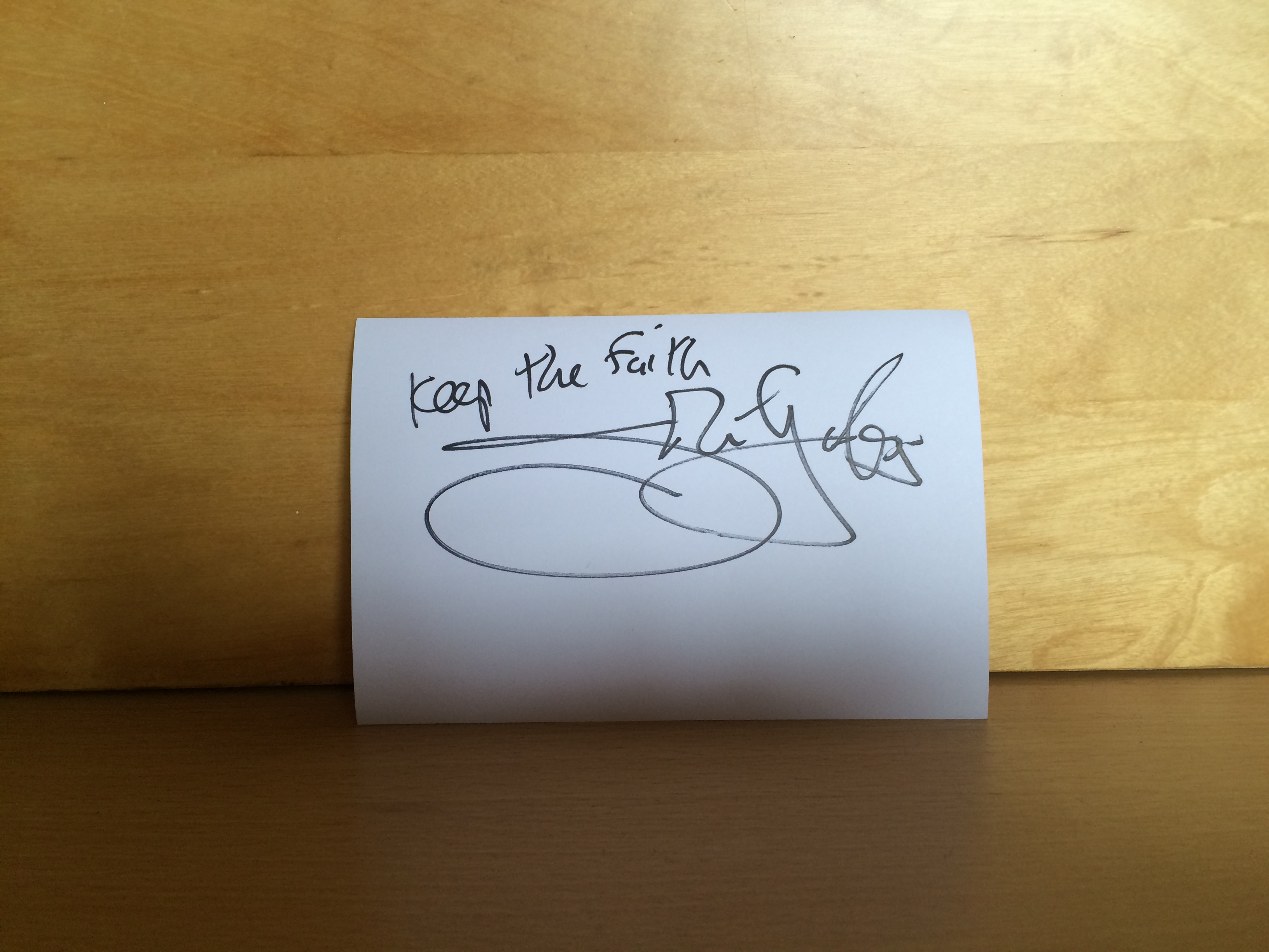 John Gibson Signed White Card John Gibson Signed White Card