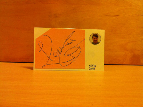 Kevin Carr Signed White Card Kevin Carr Signed White Card