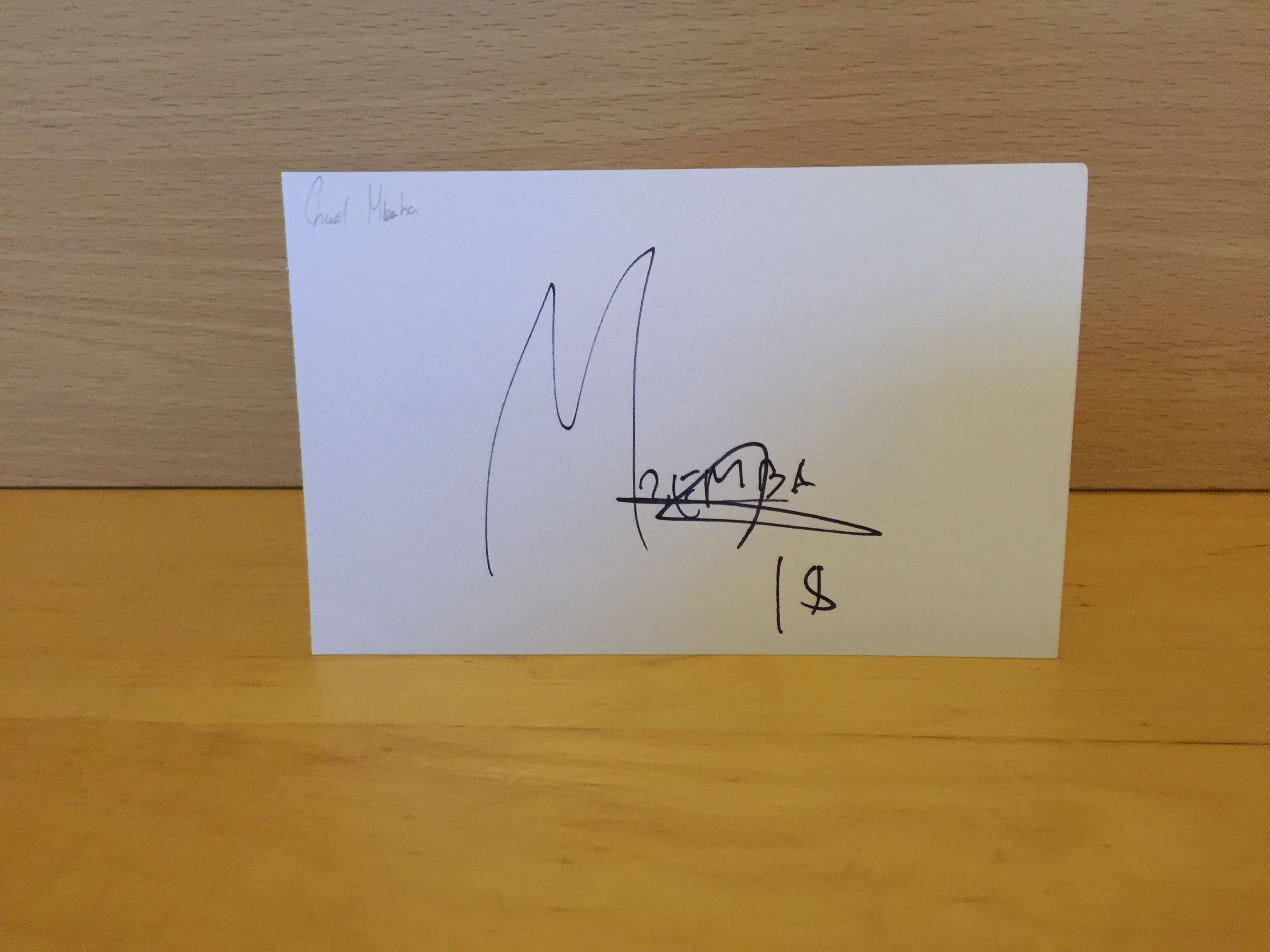 Chancel Mbemba Signed White Card