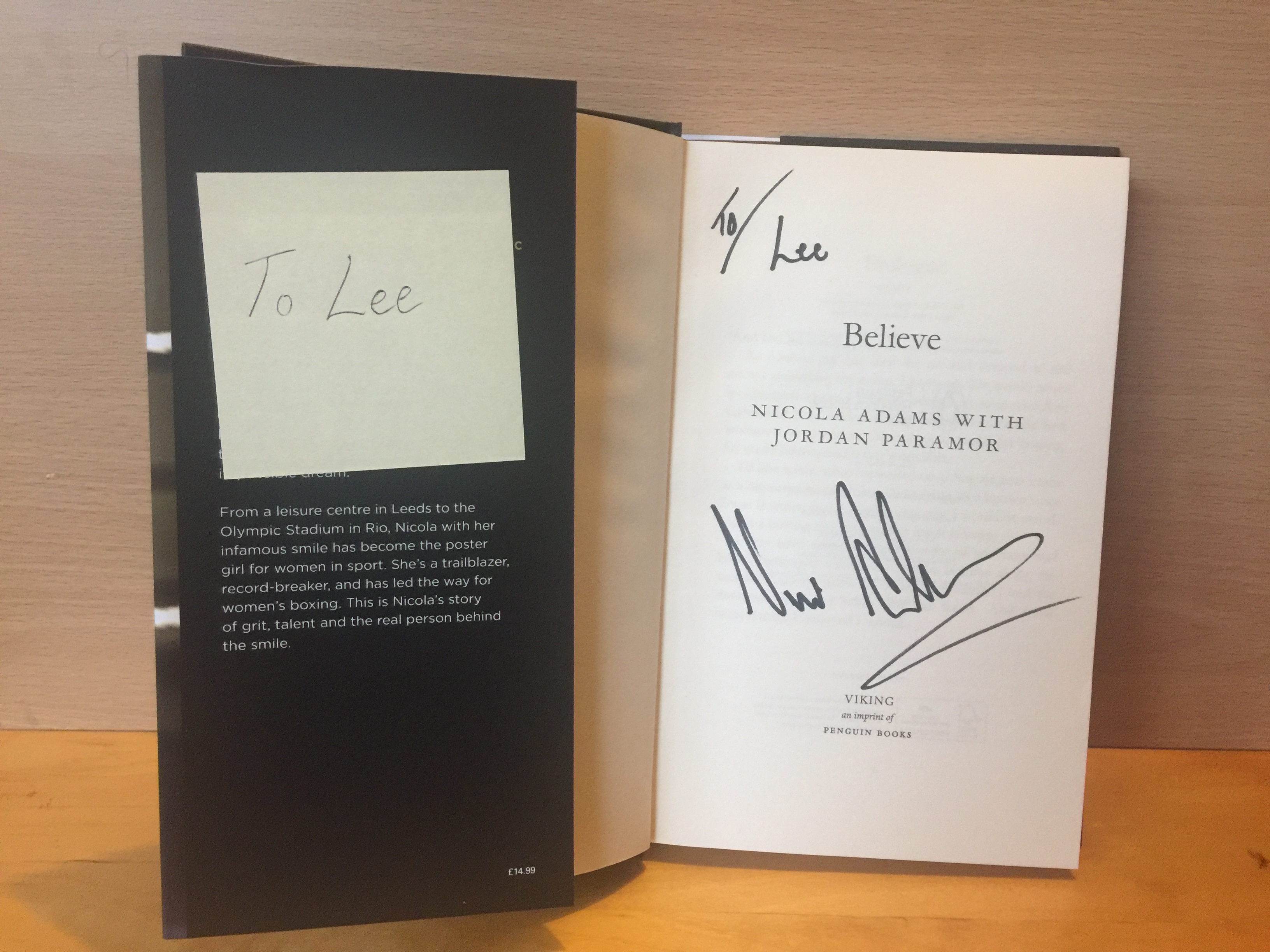 Nicola Adams Signed Book