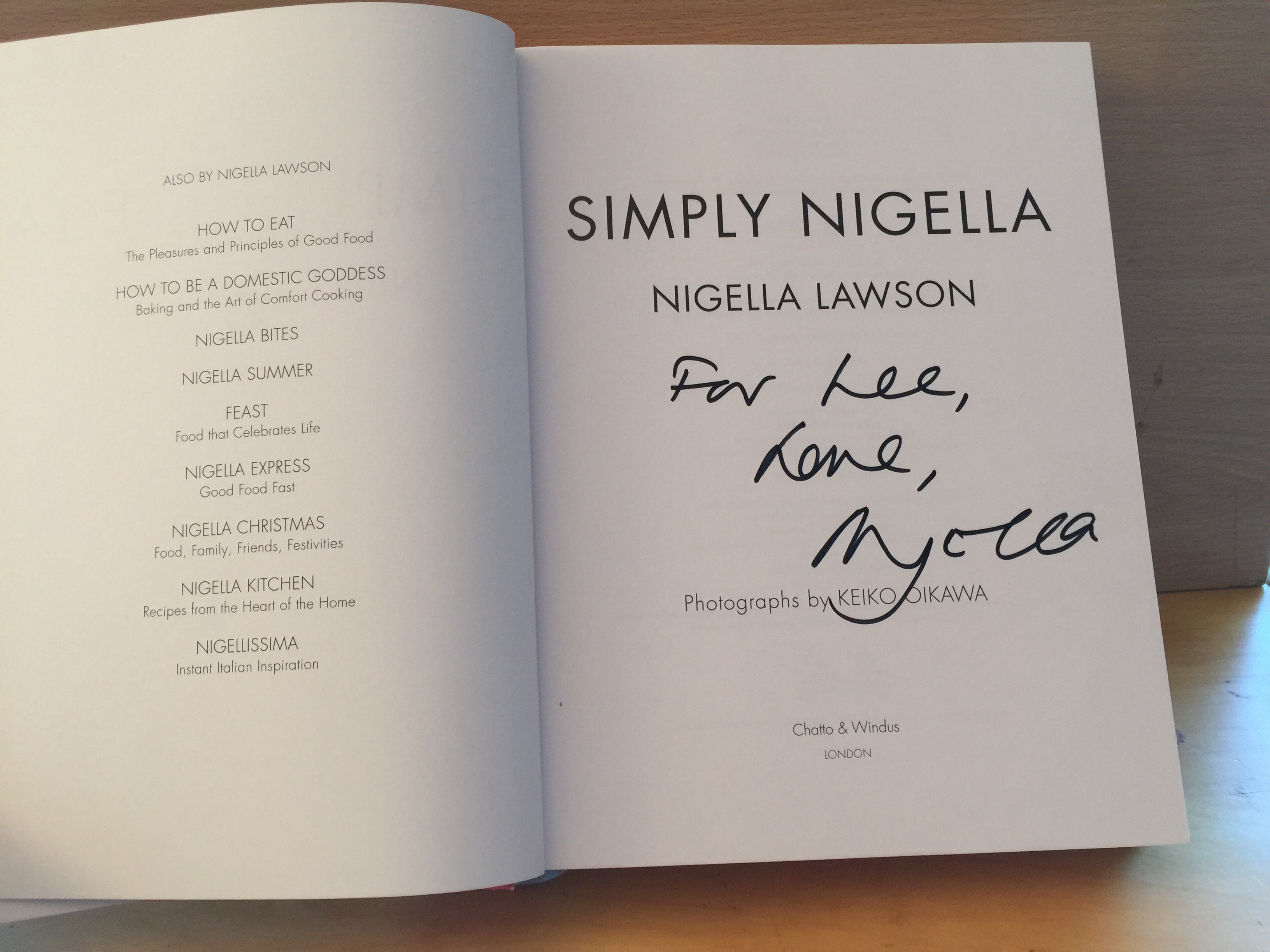Nigella Lawson Signed Book