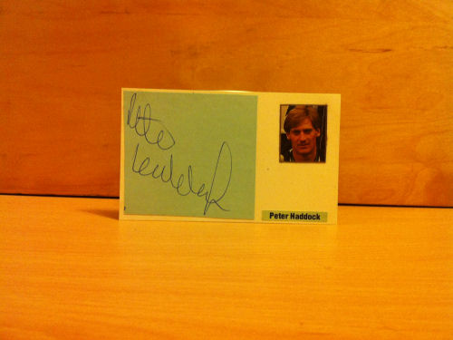 Peter Haddock Signed White Card