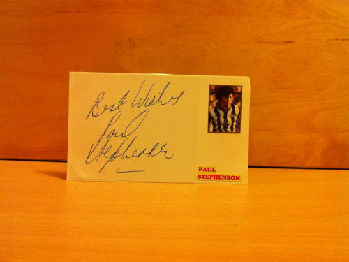 Paul Stephenson Signed White Card