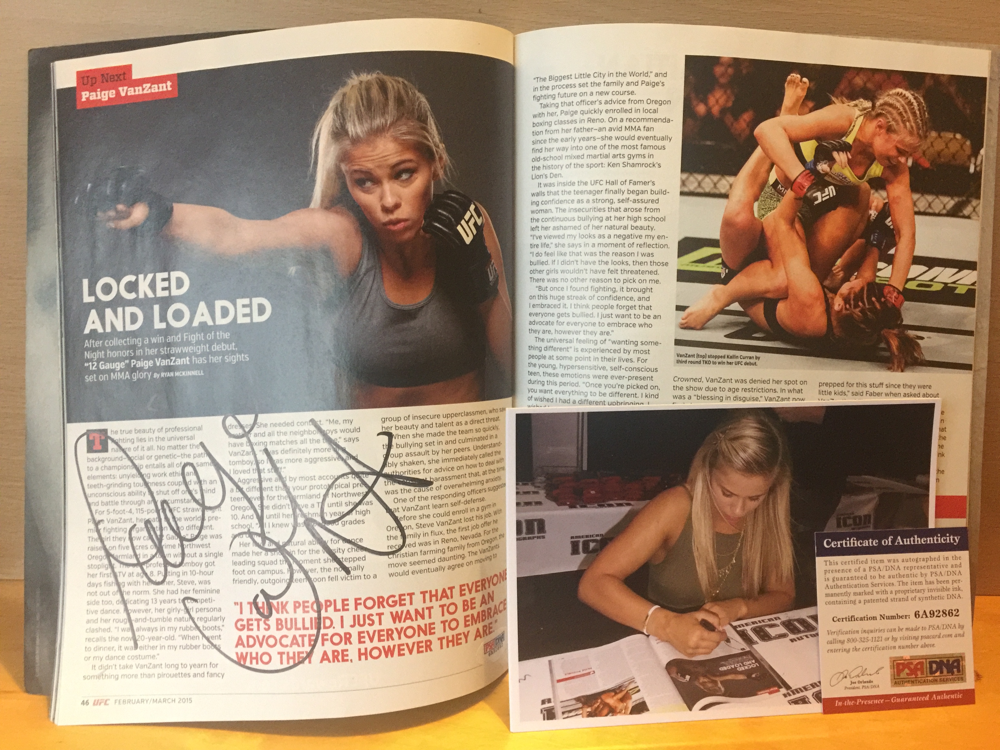 Paige VanZant Signed UFC Magazine